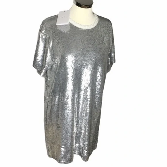 IRO REVOLVE Nabara silver sequin sparkle Dress